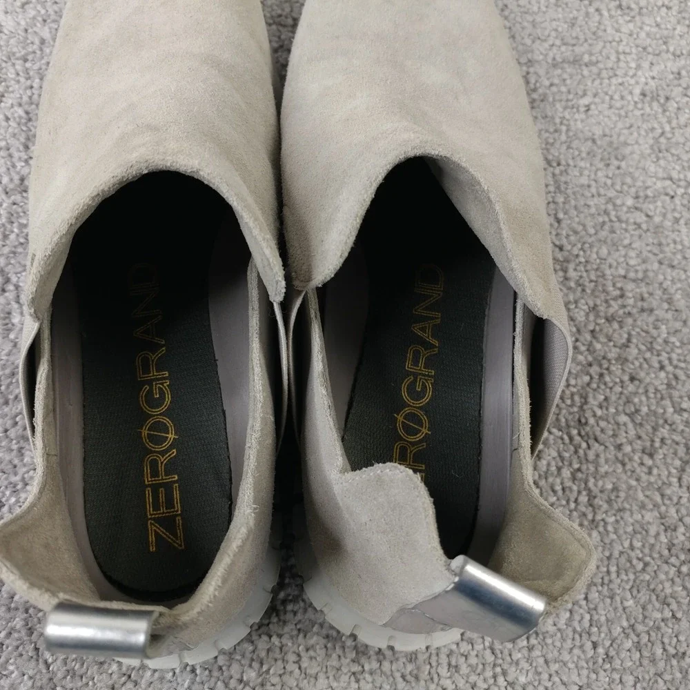 Cole Haan Zerogrand Womens 8 Gray Suede Slip On Ankle Boots W12323